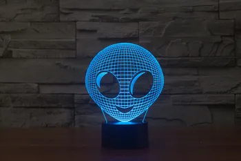 [Șapte Neon]Transport gratuit Alien Acrilice 7Colors Lampa de Birou 3D Lampa de Noutate a Condus Lumina de Noapte Millennium Falcon Lumina