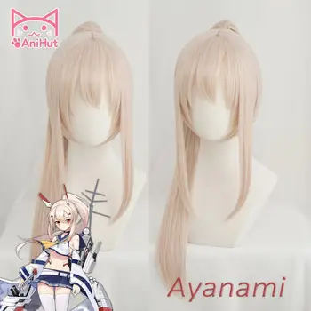 【Anihut】Ayanami Peruca Cosplay Joc Azur Lane Femei Sintetic Rezistent La Căldură Alb Lăptos Peruca Cosplay Ayanami